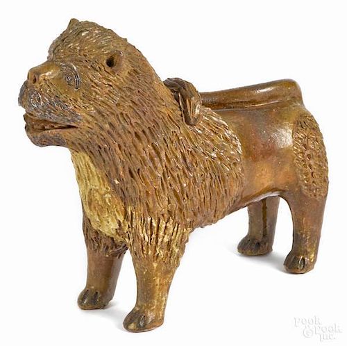 Pennsylvania redware figure of a standing lion,