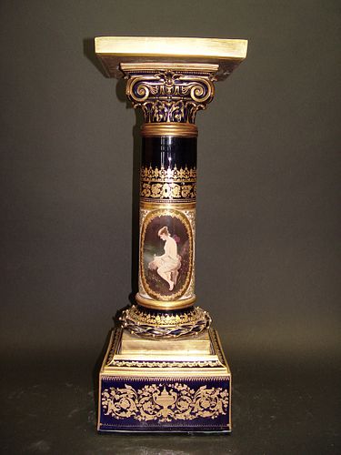 19th Century Royal Vienna Hand Painted Pedestal