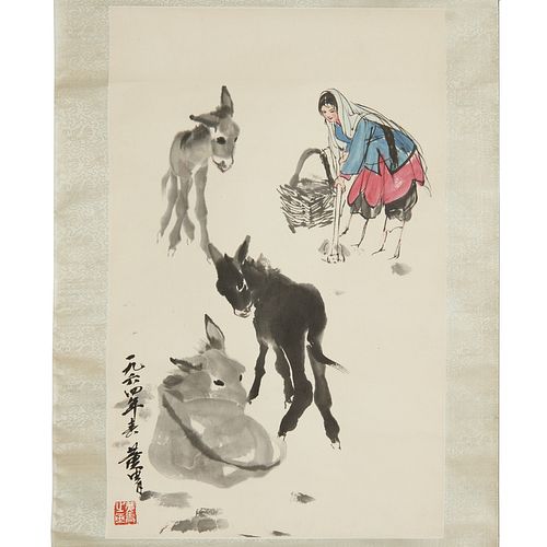 Huang Zhou 署名 黄胄, scroll painting, 1964