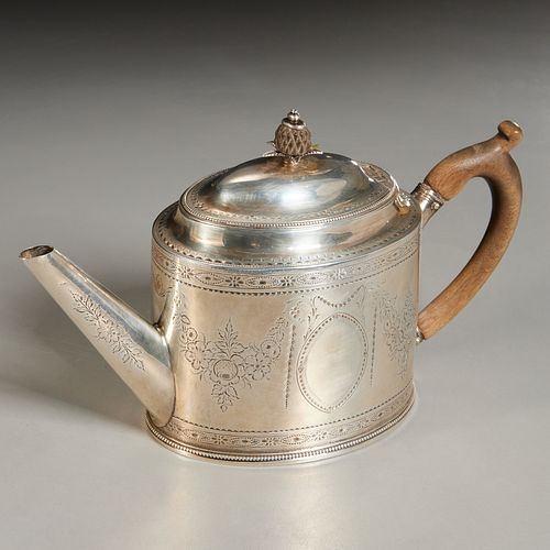 George III silver teapot, Hester Bateman