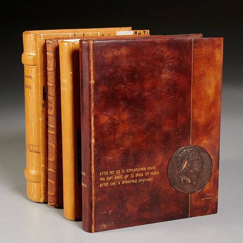 (4) Vols. Greek poetry, fine leather bindings