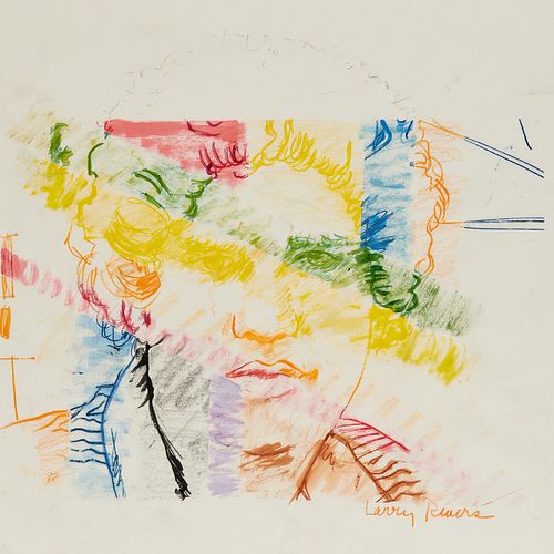 Larry Rivers, color pencil drawing, 1977