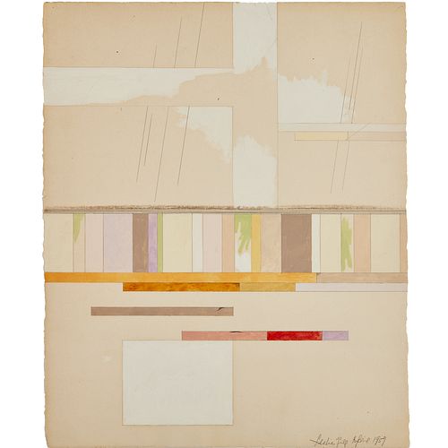 Leslie Gill, pen and watercolor drawing, 1957