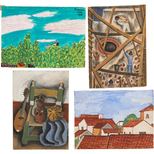 Mexican Modern School, (4) paintings
