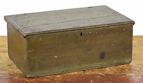 New England painted poplar lock box, ca. 1800,
