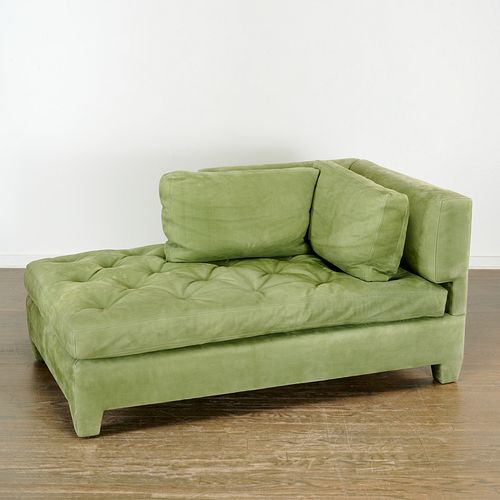 Juan Pablo Molyneux, green suede chaise lounge