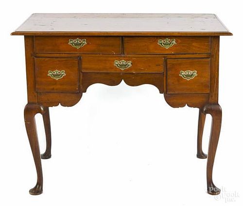 New England Queen Anne maple highboy base, ca. 1
