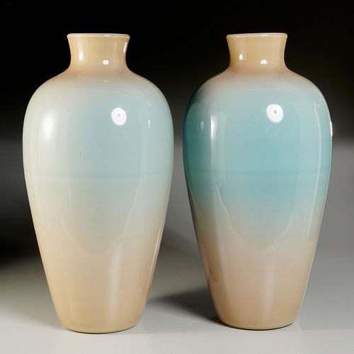 Paolo Venini, pair monumental Incamiciato vases