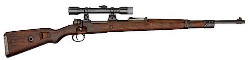 **WWII German K98 Mauser High Turret Sniper Rifle with Scope 