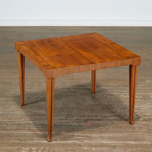 T.H. Robsjohn-Gibbings, walnut side table, Baker