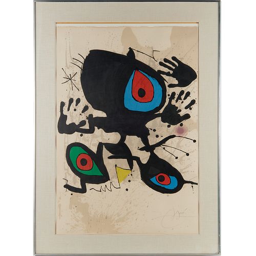 Joan Miro, color lithograph, 1973