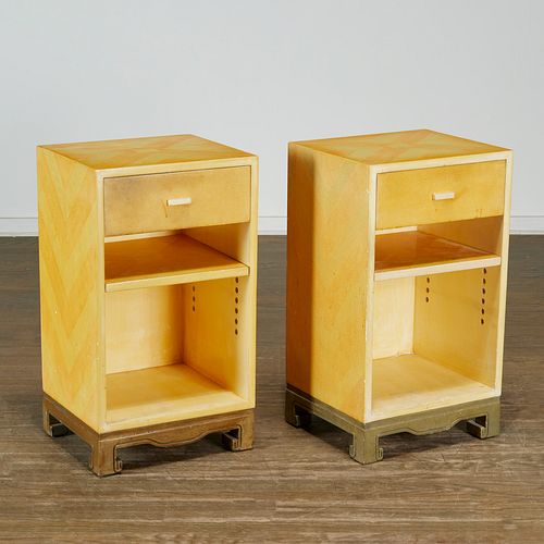 Isabel O'neill, pair custom lacquer bedside tables