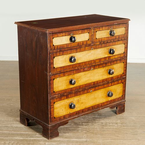 American Classical grain painted chest of drawers