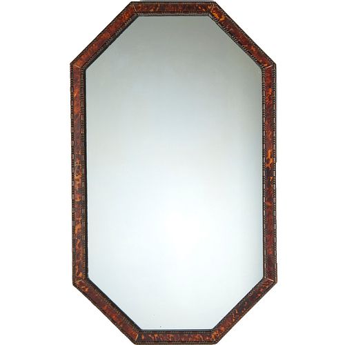 Parish-Hadley, ebonized wood & tortoise mirror