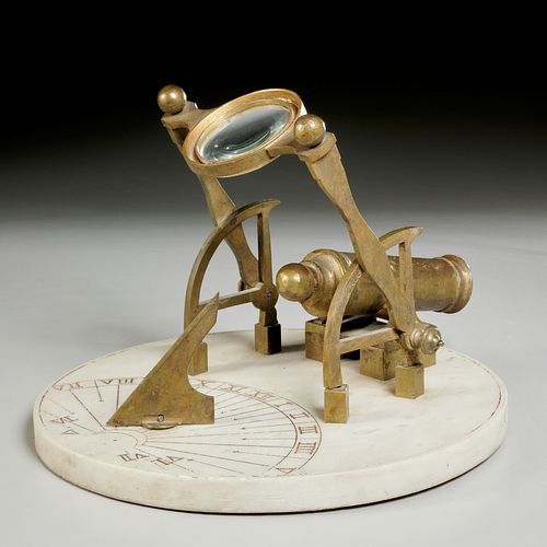 French marble and bronze noon-cannon sundial