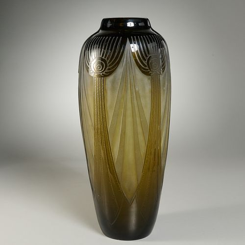 Legras, monumental Art Deco vase