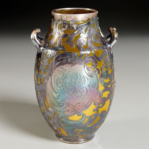 Rookwood, Edward Able silver-overlay vase