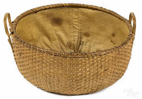 Shaker splint gathering basket, late 19th c., w