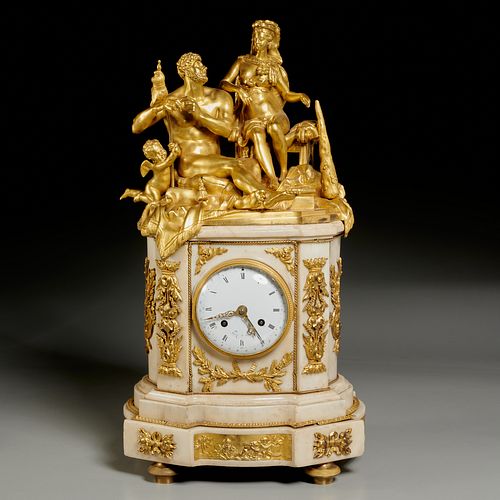 Large Louis XVI Hercules & Omphale mantel clock