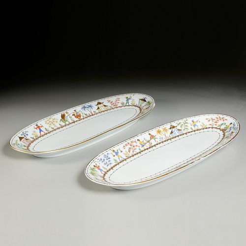 Le Tallec for Tiffany, (2) Cirque Chinois platters