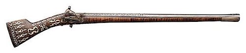 Caucasian or Turkish Miquelet Small Elliptical Barrel Short Rifle 
