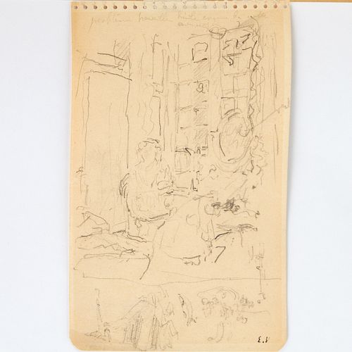 Edouard Vuillard (attrib.), pencil on cream paper