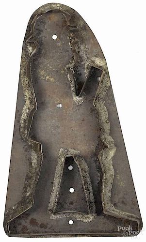 Tin sheet iron preacher cookie cutter, 19th c.,