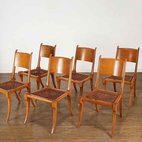 TH Robsjohn-Gibbings, (6) Klismos dining chairs