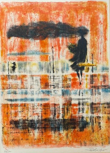 Georges Schreiber Lithograph, "After the Rain" 