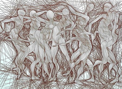 Guillaume Azoulay Etching, "Manipulation" 
