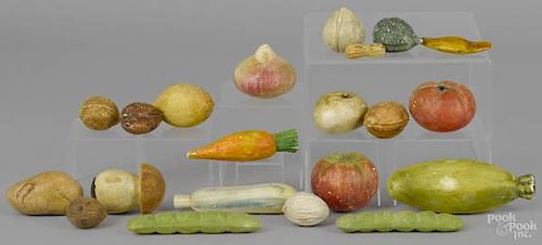 Collection of twenty-one pieces of stone fruit,