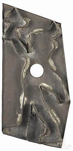 Tin sheet iron Native American Indian with a tom