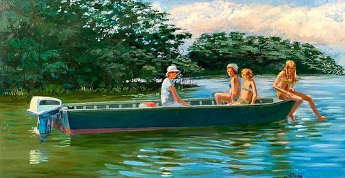 Gerald L. Rouge Oil, "Tarpon Bay Cruise" 