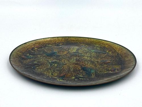 Enamel on Copper Dish, Mid-Century