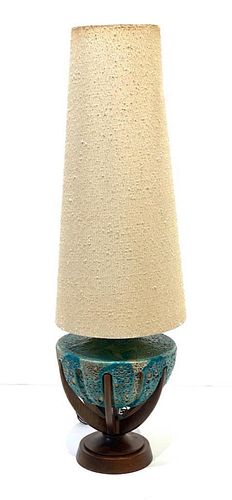 Mid-Century Modern Lava Glaze Ceramic Lamp