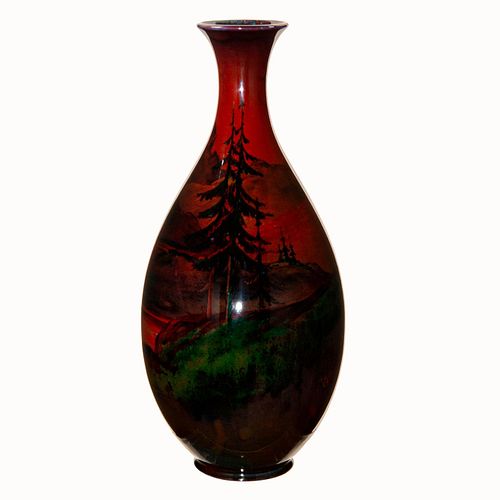Royal Doulton Sung Flambe Vase, Mountain Scene