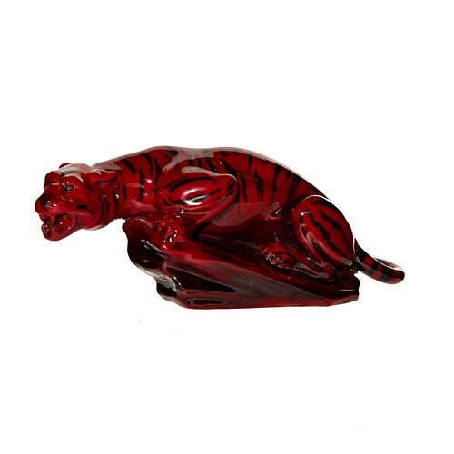 Royal Doulton Flambe Figurine, Tiger On A Rock HN876