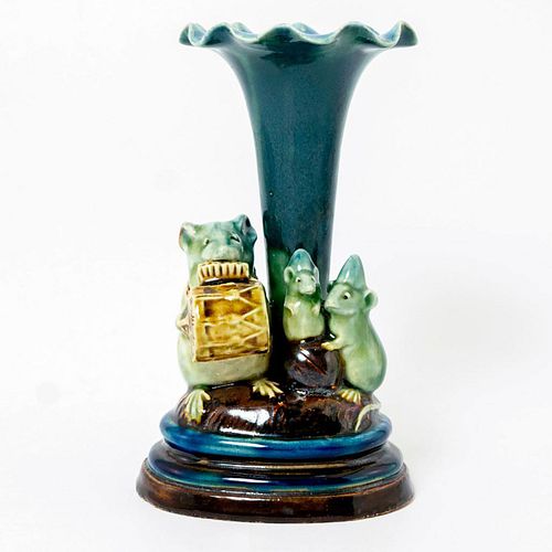 Doulton Lambeth George Tinworth Stoneware Trumpet Vase