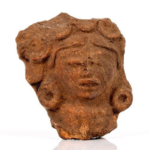Pre Columbian Terra Cotta Head Fragment
