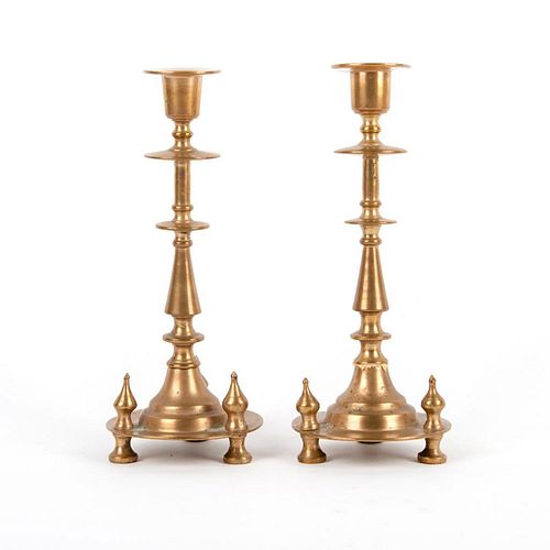 Pair of Antique Bronze Imperial Candle Holders