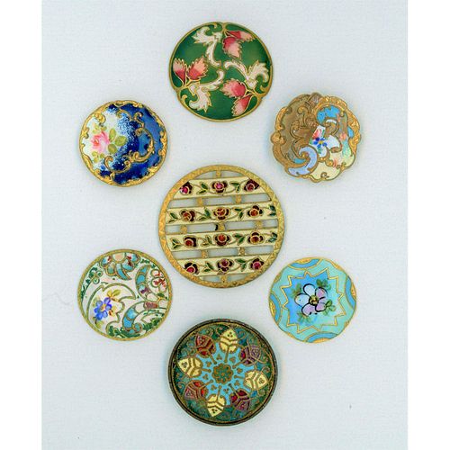 SMALL CARD OF DIVISION ONE ASSORTED ENAMEL BUTTONS