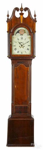 New Jersey Federal mahogany tall case clock, ca.