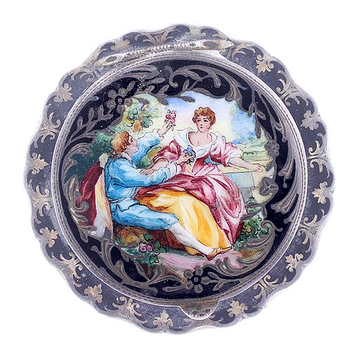 Austrian .915 Silver and Enamel Compact