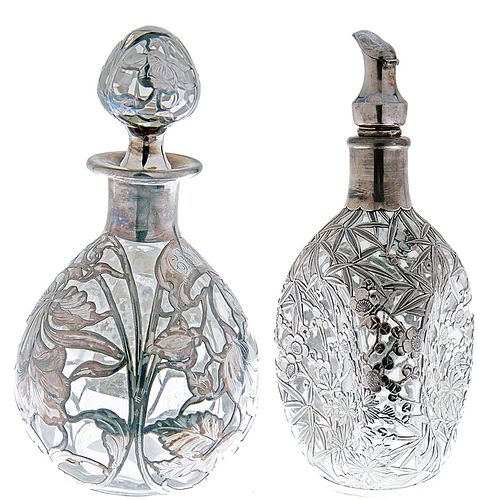Two Silver Overlay Bottles