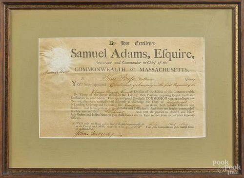 Samuel Adams signed appointment, dated 3 May 17