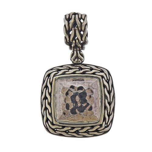 John Hardy Silver Hammered Classic Chain Pendant 