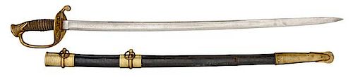 Model 1850 Foot Officer's Presentation Sword of Capt. John G. Barnes, 50th Mass. with Unit History 