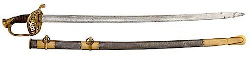 Model 1850 Field and Staff Officer's Presentation Sword of 1st Lt. D. J. Williamson, 4th California Infantry 