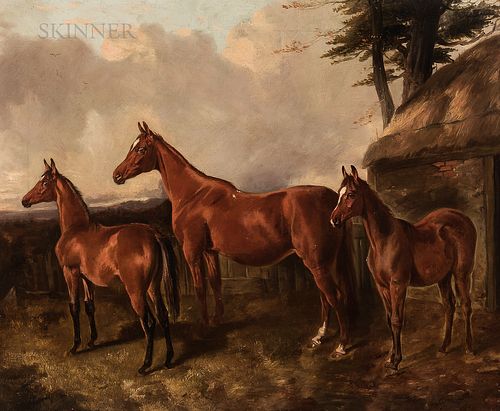 John Arnold Alfred Wheeler (British, 1821-1903) Mare and Two Foals
