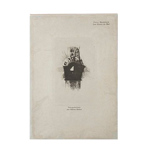 Baudelaire, Charles - Redon, Odilon. Les Fleurs du Mal. Bruxelles: Edmond Derman, 1890. 9 heliograbados. Ed. de 100 ejemplares. 2da. ed